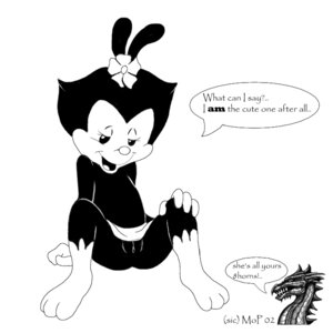 Rating: Explicit Score: 0 Tags: 2002 animaniacs anthro black_fur clothing dot_warner female female_only flower front_view fur monochrome pussy rule34 sitting skirt smile solo tagme topless unknown_species vulva white_fur User: bunchy7s