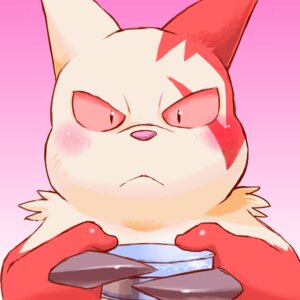 Rating: Safe Score: 0 Tags: 1:1 ambiguous_gender blush container displeased e621 fur garouzuki generation_3_pokemon jar looking_at_viewer markings nintendo overweight overweight_ambiguous pokemon pokemon_(species) red_eyes red_markings slightly_chubby solo white_body white_fur zangoose User: bunchy7s