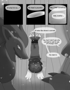 Rating: Safe Score: 0 Tags: anthro bound brother_(lore) brothers_(lore) canid canine comic dialogue digital_media_(artwork) e621 english_text generation_4_pokemon generation_5_pokemon greyscale group hi_res linked_speech_bubble male mammal monochrome multiple_scenes nintendo pokemon pokemon_(species) semi-anthro sibling_(lore) speech_bubble tderek99 text trio upside_down weavile winter zoroark User: bunchy7s