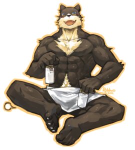 Rating: Safe Score: 0 Tags: 5_fingers 5_toes abs anthro barazoku barefoot biceps big_muscles biped black_body black_fur body_hair canid canine canis clothed clothing domestic_dog e621 feet fingers fur happy_trail holding_object looking_at_viewer male mammal milk muscular muscular_anthro muscular_male navel open_mouth orange_eyes pecs plantigrade rpbbw simple_background sitting smile solo toes topless towel towel_only white_background white_body white_fur User: bunchy7s