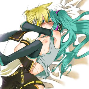 Rating: Explicit Score: 0 Tags: 1boy 1girl aqua_hair bed blonde_hair blue_eyes blush boots bottomless breasts closed_eyes detached_sleeves female hatsune_miku headphones hetero hug kagamine_len kiss kissing legs_up long_hair manao missionary missionary_position nipples open_clothes open_shirt rule34 sex shirt small_breasts sweat thigh_boots thighhighs tied_hair twintails very_long_hair vocaloid zettai_ryouiki User: bunchy7s