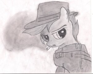 Rating: Safe Score: 0 Tags: bust_portrait cigarette clothing e621 equid equine female feral friendship_is_magic hasbro hat headgear headwear hi_res horse mammal my_little_pony pony portrait rayfriedh scootaloo_(mlp) smoke solo traditional_media_(artwork) User: bunchy7s