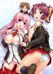 Rating: Questionable Score: 0 Tags: ass baka_to_test_to_shoukanjuu blue_eyes bow breast_squeeze breasts breasts_out brown_hair cameltoe female flat_chest green_eyes hairbow hikapan himeji_mizuki horny large_breasts long_hair looking_back necktie nipples no_bra open_clothes open_mouth open_shirt panties pink_hair ponytail pussy pussy_juice rule34 school_uniform shimada_minami shiny shiny_skin shirt skirt skirt_pull tied_hair tosh_(artist) underwear undressing yoshii_akihisa User: bunchy7s
