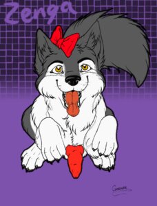 Rating: Explicit Score: 0 Tags: accessory balls bow_(feature) bow_accessory bow_ribbon canid canine canis colored_sketch e621 erection feral genitals hair_accessory hair_bow hair_ribbon kashmere knot looking_at_viewer male mammal nude open_mouth pattern_background penis purple_background ribbons simple_background sketch solo tail tongue tongue_out wolf yellow_eyes zenga User: bunchy7s
