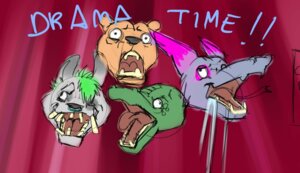 Rating: Safe Score: 0 Tags: alligator alligatorid ambiguous_gender anthro bear canid canine canis crocodilian drama e621 english_text group hi_res mammal reaction_image reptile scalie text unknown_artist unknown_species wolf User: bunchy7s