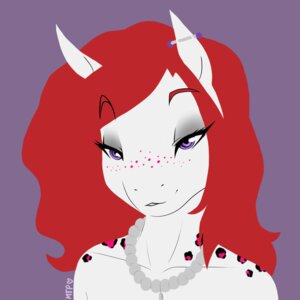 Rating: Safe Score: 0 Tags: 1:1 absurd_res anthro e621 ear_piercing equid equine female freckles hair half-closed_eyes hi_res horse jewelry looking_at_viewer mammal mtpcrew narrowed_eyes necklace piercing pony purple_background purple_eyes red_hair simple_background smile smirk solo spots tantrum_rage_(mtpcrew) wallpaper User: bunchy7s