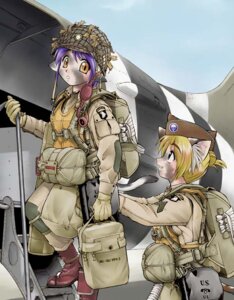 Rating: Safe Score: 0 Tags: aircraft airplane amber_eyes ambiguous_gender anthro armor army army_helmet black_eyes blonde_hair boots bottomwear camo clothing detailed_background domestic_cat duo e621 ebifly felid feline felis female footwear gloves hair hair_bun handwear hat headgear headwear helmet laced_boots mammal military military_uniform pants parachute purple_hair shoes uniform vehicle User: bunchy7s