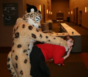 Rating: Questionable Score: 0 Tags: 2008 anthro blue_eyes blush clothed clothing cosplay costume duo e621 eyewear felid female from_behind_position fursuit glasses grandfathered_content hair human interspecies jaguar mammal open_mouth pantherine photography_(artwork) politics pose real red_hair sarah_palin sex suggestive the_westin unknown_artist User: bunchy7s