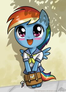 Rating: Safe Score: 0 Tags: 2013 bag blue_body blue_feathers blue_fur blush bottomwear chibi clothing detailed_background e621 equid equine feathered_wings feathers female feral friendship_is_magic fur hair hasbro john_joseco looking_at_viewer mammal multicolored_hair my_little_pony mythological_creature mythological_equine mythology open_mouth outside pegasus purple_eyes rainbow_dash_(mlp) rainbow_hair school_uniform skirt solo tail uniform wings User: bunchy7s