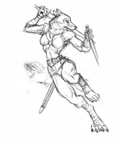 Rating: Safe Score: 0 Tags: action_pose anthro armor asheru belt bikini black_and_white canid canine canis chest_tuft clothing dagger digitigrade e621 female holding_melee_weapon holding_object holding_sword holding_weapon mammal melee_weapon monochrome pauldron pose scabbard scott_ruggels simple_background sketch solo swimwear sword sword_practice tail tuft two-piece_swimsuit unconvincing_armor weapon white_background wolf wraps User: bunchy7s