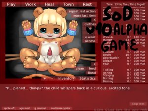 Rating: Explicit Score: 0 Tags: 4:3 anthro anus balls bdsm bondage bound child e621 english_text erection felid gameplay_mechanics genitals lion male mammal pantherine paws penile_spines penis shota solo submissive submissive_male supremekitten text young young_anthro young_male User: bunchy7s