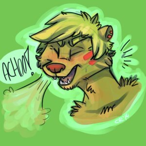 Rating: Safe Score: 0 Tags: 1:1 anthro blonde_hair brown_body brown_fur combatraccoon e621 eyes_closed facial_markings fur hair head_markings herpestid hi_res male mammal markings mongoose red_nose seth_häser sneeze solo User: bunchy7s
