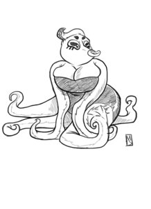 Rating: Questionable Score: 0 Tags: aquatic big_breasts breasts cephalopod cleavage clothed clothing coleoid dress e621 female hi_res insanatee mollusk monochrome non-mammal_breasts octopodiform poda poppy_opossum solo tentacles what User: bunchy7s