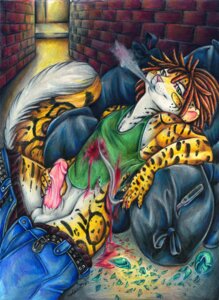 Rating: Explicit Score: 0 Tags: anthro auradeva balls blood bodily_fluids circumcised dreadlocks e621 erection felid feline genitals gore_focus humanoid_genitalia humanoid_penis knife leopardus looking_at_viewer male mammal masturbation ocelot penile penile_masturbation penis smoke smoking solo tail wounded User: bunchy7s