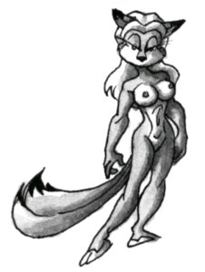 Rating: Questionable Score: 0 Tags: anthro big_breasts biped breasts canid canine chief_inquisitor dipstick_tail e621 eyelashes feet female fox front_view fur greyscale hair looking_at_viewer low_res mammal markings monochrome multi_tail multicolored_tail nipples nude simple_background solo standing tail tail_markings white_background User: bunchy7s