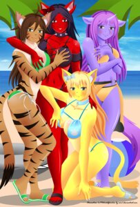 Rating: Questionable Score: 0 Tags: ahoge angelina_onyx anthro beach bikini black_hair blonde_hair blush breast_grab breasts brown_hair clothed clothing cloud collar colored_nails conditional_dnp deity demon detailed_background domestic_cat e621 equid equine evov1 felid feline felis female footwear group hair hand_on_breast helen_macgraham horn looking_at_viewer mammal mythological_creature mythological_equine mythology nails natasha_onyx outside palm_tree pantherine plant pose purple_hair regina_kukklitaat_santkitankni sand sandals sea seaside shoes skimpy sky swimwear tail tiger tight_clothing tree two-piece_swimsuit unicorn water User: bunchy7s