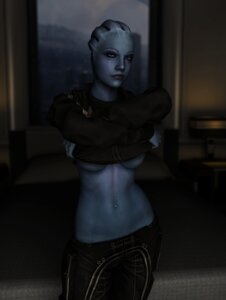 Rating: Questionable Score: 0 Tags: 3d 3d_(artwork) alien alien_humanoid asari bed bioware blue_body blue_eyes blue_skin breasts clothing digital_media_(artwork) e621 electronic_arts female furniture hi_res humanoid liara_t'soni liara_t'soni lips looking_at_viewer mass_effect navel neehs not_furry rule34 solo undressing unknown_artist User: bunchy7s