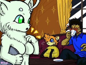 Rating: Questionable Score: 0 Tags: anthro beverage breasts chest_tuft container cup digital_media_(artwork) domestic_cat e621 featureless_breasts felid feline felis female food fur green_eyes group holding_container holding_cup holding_object human machine mammal oekaki robot ryou sitting straycat tuft waiter whiskers white_body white_fur User: bunchy7s