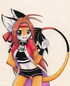 Rating: Safe Score: 0 Tags: accessory anthro big_ears blue_eyes breasts clothing collar crop_top e621 female fur hair headband looking_at_viewer luna777 mammal midriff mizuki_(luna777) navel shirt simple_background smile solo species_request tail tail_tuft topwear tuft wristband User: bunchy7s