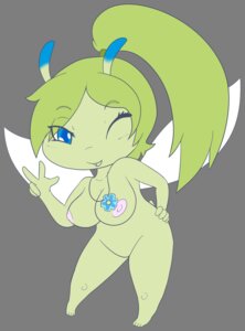 Rating: Questionable Score: 0 Tags: alpha_channel caitlinda celebi chibi e621 female generation_2_pokemon hi_res humanoid iliekbuttz legendary_pokemon looking_at_viewer nintendo nipples one_eye_closed pokemon pokemon_(species) solo wink User: bunchy7s
