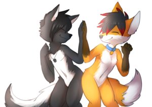 Rating: Safe Score: 0 Tags: anthro ash_harden black_body black_fur canid canine collar duo e621 fox fur heart_symbol hybrid jewelry male mammal mephitid nanabi_ashiro necklace orange_body orange_fur remonpie skunk smile white_body white_fur User: bunchy7s