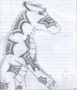 Rating: Safe Score: 0 Tags: ambiguous_gender anthro dragon e621 fire grandfathered_content greyscale lined_paper markings monochrome mythological_creature mythological_scalie mythology phreak scalie solo User: bunchy7s