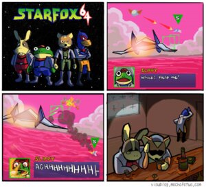 Rating: Safe Score: 0 Tags: alcohol anthro arwing beverage blue_body blue_feathers canid canine death depression drunk e621 english_text falco_lombardi feathers flying food fox fox_mccloud group male mammal nintendo peppy_hare slippy_toad sorrow space spacecraft star_fox substance_intoxication text tragedy unknown_artist vehicle whiskey User: bunchy7s