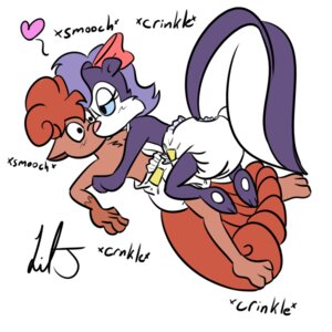 Rating: Safe Score: 0 Tags: 2011 accessory anthro bow_(feature) bow_accessory bow_ribbon canid canine clean_diaper clothed clothing crinkling diaper diaper_only different_sound_effects duo e621 female fifi_la_fume generation_1_pokemon hair_accessory hair_bow hair_ribbon heart_reaction heart_symbol kissing kissing_sound_effect liljdude male mammal mephitid multi_tail nintendo onomatopoeia pokemon pokemon_(species) ribbons skunk smooch_(sound_effect) sound_effects striped_skunk tail text tiny_toon_adventures topless vulpix warner_brothers wearing_diaper young young_anthro User: bunchy7s