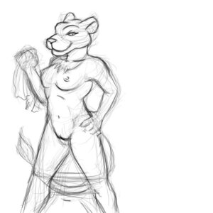 Rating: Explicit Score: 0 Tags: 1:1 animalympics anthro breasts e621 exwolf85 felid female genitals greyscale kit_mambo lion mammal monochrome nipples nude pantherine sketch solo vulva User: bunchy7s