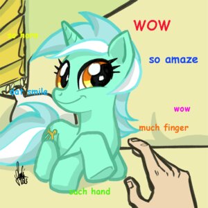 Rating: Safe Score: 0 Tags: 1:1 2014 cutie_mark dialogue disembodied_hand doge dogelore duo e621 english_text equid equine female feral friendship_is_magic furniture green_hair hair hasbro horn human lying lyra_heartstrings_(mlp) mammal meme multicolored_hair my_little_pony mythological_creature mythological_equine mythology pillow smile sofa text theartrix two_tone_hair unicorn white_hair yellow_eyes User: bunchy7s