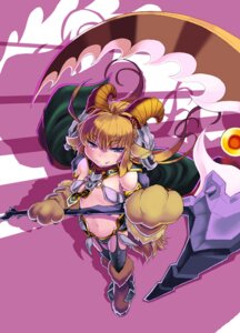Rating: Safe Score: 0 Tags: baphomet_(deity) baphomet_(mge) bird's-eye_view boots bovid bovid_horn caprine caprine_demon caprine_horn clothing deity demon digital_media_(artwork) e621 female footwear foreshortening gloves goat goat_demon grin handwear high-angle_view horn kenkou_cross mammal melee_weapon monster_girl_(genre) monster_girl_encyclopedia polearm ram_horn scythe shoes smile solo weapon User: bunchy7s