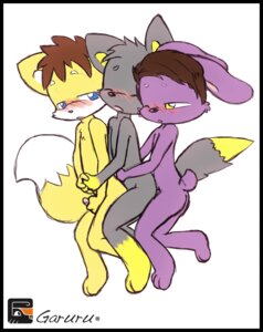 Rating: Explicit Score: 0 Tags: anthro black_border blush bodily_fluids border canid canine cuddling cum dipstick_tail e621 erection fox garuru_(artist) genital_fluids genitals group group_sex lagomorph leporid male male/male mammal markings masturbation penile penile_masturbation penis rabbit sex simple_background tae_(ttfox) tail tail_markings threesome train_position trio tycloud young young_anthro User: bunchy7s