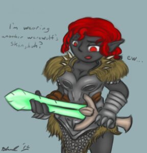 Rating: Safe Score: 0 Tags: armor bethesda_game_studios canid canine dark_body dark_elf dark_skin dialogue dunmer e621 elf english_text female hair holding_melee_weapon holding_object holding_sword holding_weapon humanoid leather mammal melee_weapon microsoft mythological_canine mythological_creature mythology not_furry red_eyes red_hair shardshatter skyrim solo sword text the_elder_scrolls weapon werecanid werecanine werecreature werewolf User: bunchy7s Rating: Safe Score: 0 Tags: armor bethesda_game_studios canid canine dark_body dark_elf dark_skin dialogue dunmer e621 elf english_text female hair holding_melee_weapon holding_object holding_sword holding_weapon humanoid leather mammal melee_weapon microsoft mythological_canine mythological_creature mythology not_furry red_eyes red_hair shardshatter skyrim solo sword text the_elder_scrolls weapon werecanid werecanine werecreature werewolf User: bunchy7s
