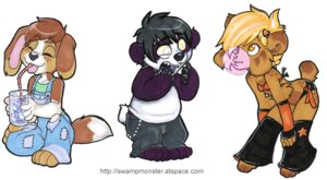 Rating: Questionable Score: 0 Tags: anthro bear canid canine chibi e621 felid feline female giant_panda glamfur group hybrid klar lynx mammal panda_dox tail text url zeriara User: bunchy7s