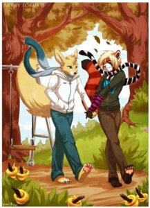 Rating: Safe Score: 0 Tags: 2011 ailurid anthro arm_warmers armwear autumn black_nose blonde_hair border bottomwear brown_body brown_fur bulge canid canine claws clothed clothing denim denim_bottomwear denim_clothing detailed_background duo e621 feet fluffy fluffy_tail fox fully_clothed fur grass green_eyes hair hindpaw hoodie jeans leaf male male/male mammal outside pants pattern_armwear pattern_clothing pawpads paws plant red_nose red_panda romantic romantic_ambiance romantic_couple scarf short_hair shrub sky smile striped_armwear striped_clothing stripes swing tail text tokifuji topwear walking white_body white_border white_clothing white_fur wind yellow_body yellow_fur User: bunchy7s
