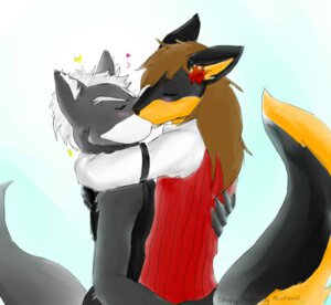 Rating: Safe Score: 0 Tags: 2012 anthro archived_source black_body brown_hair canid canine canis duo e621 eyes_closed fennec_fox flower fox french_kissing grey_body hair kissing male male/male mammal mephitid naiwi nintendo plant shadow_hedgehog_mistress skunk star_fox tail true_fox white_hair wolf wolf_o'donnell User: bunchy7s
