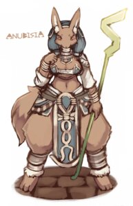 Rating: Safe Score: 0 Tags: anthro anubian_jackal anubisia breasts canid canine canis clothed clothing e621 egyptian female jackal looking_at_viewer mammal medium_breasts melee_weapon mrsk polearm skimpy solo staff tail topwear weapon User: bunchy7s
