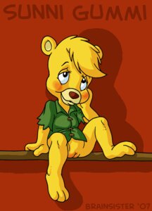Rating: Explicit Score: 0 Tags: 2007 3_toes anthro barefoot bear blush bottomless brainsister clothed clothing disney e621 feet female genitals gummi_bears mammal solo sunni_gummi toes vulva young young_anthro User: bunchy7s