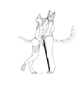 Rating: Safe Score: 0 Tags: amalgam anthro bottomwear canid canine canis classy clothing domestic_dog duo e621 female german_shepherd graphite_(artwork) greyscale herding_dog koosh koosh-ball male male/female mammal mixed_media monochrome pastoral_dog pen_(artwork) riley_(koosh-ball) skirt suggestive tail traditional_media_(artwork) User: bunchy7s