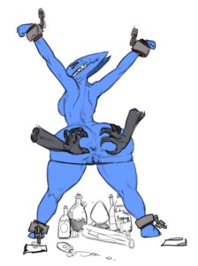 Rating: Explicit Score: 0 Tags: alien amphibian anus beverage big_butt blue_body borisalien boryana breasts butt butt_grab cuff_(restraint) diplocaulus disembodied_hand duo e621 female food genitals hand_on_butt looking_back male nectrid restrained restraints robotjoe shackles side_boob soda solo_focus teeth vulva User: bunchy7s