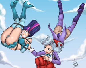 Rating: Questionable Score: 0 Tags: 2013 alternate_species bound clothed clothing cloud dakuroihoshi duo e621 falling female friendship_is_magic hair hasbro hi_res human humanized mammal midair multicolored_hair my_little_pony not_furry outside purple_hair skimpy sky skyscape trixie_(mlp) twilight_sparkle_(mlp) two_tone_hair User: bunchy7s
