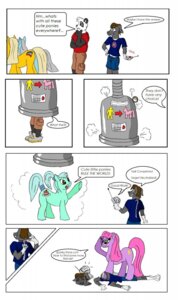Rating: Questionable Score: 0 Tags: alternate_species bear canid canine clothing comic costume disguise e621 english_text equid equine female feral friendship_is_magic gender_transformation giant_panda group hasbro hi_res horse machine male mammal mtf_transformation my_little_pony ponification pony species_transformation tail text transformation vytz zipper User: bunchy7s