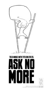 Rating: Questionable Score: 0 Tags: 2011 anthro aquatic ask_no_more breasts cetacean conditional_dnp e621 english_text female jollyjack mammal monochrome nipples simple_background solo stilts text white_background User: bunchy7s