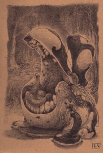 Rating: Questionable Score: 0 Tags: ambiguous_gender aquatic berbalang_(artist) caramitten cetacean demon dolphin e621 feathered_wings feathers mammal monochrome oceanic_dolphin orca pen_(artwork) sepia sketch solo teeth tentacles tongue toothed_whale traditional_media_(artwork) what what_has_science_done wings User: bunchy7s