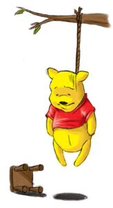 Rating: Questionable Score: 0 Tags: anthro asphyxiation bear bottomless clothed clothing death disney e621 fur furniture hanged kidoairaku male mammal noose parody pooh_bear shirt simple_background solo stool suicide suspension topwear white_background winnie_the_pooh_(franchise) yellow_body yellow_fur User: bunchy7s