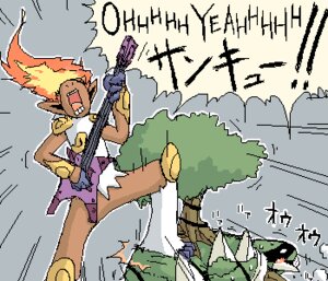 Rating: Safe Score: 0 Tags: aliasing ambiguous_gender anthro anthrofied digital_media_(artwork) duo e621 electric_guitar elemental_creature fire flaming_hair flora_fauna fur generation_4_pokemon guitar holding_musical_instrument holding_object infernape japanese_text low_res mikaduki_karasu musical_instrument nintendo nude open_mouth plant playing_guitar playing_music plucked_string_instrument pokemon pokemon_(species) pseudo_hair step_pose string_instrument tan_body tan_fur text toony torterra translated white_body white_fur yelling User: bunchy7s