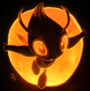 Rating: Safe Score: 0 Tags: ambiguous_gender carving celebi e621 food fruit generation_2_pokemon grandfathered_content humanoid jack-o'-lantern joh-wee legendary_pokemon looking_at_viewer nintendo photography_(artwork) plant pokemon pokemon_(species) pumpkin solo User: bunchy7s