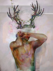 Rating: Safe Score: 0 Tags: antlers christmas_decorations christmas_lights clothed clothing digital_media_(artwork) digital_painting_(artwork) e621 eyeless half-length_portrait horn human idwttwy male mammal not_furry nude painting_(artwork) portrait solo string_lights topless User: bunchy7s
