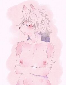 Rating: Questionable Score: 0 Tags: anthro biped blush bodily_fluids breasts canid canine canis crossed_arms domestic_dog e621 female hair half-length_portrait kemono mammal nipple_dip nipples nude portrait restricted_palette simple_background sindoll solo standing sweat User: bunchy7s