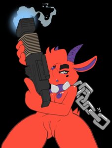 Rating: Explicit Score: 0 Tags: aisling_(oriole) anthro black_background bovid breasts caprine caprine_demon chain collar demon doom_(series) e621 female genitals glowing goat_demon gun holding_gun holding_object holding_ranged_weapon holding_weapon horn id_software low-angle_view mammal microsoft nipples orange_body orange_skin plasma_gun purple_horn purple_nipples purple_nose ranged_weapon rockthebull simple_background smoke smoking_gun solo spiked_collar spikes vulva weapon worm's-eye_view User: bunchy7s